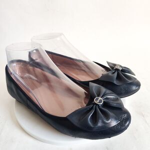Circus Sam Edelman Ballet Flats Women Size 7 Carmen Navy Blue Bow Shoes Coquette